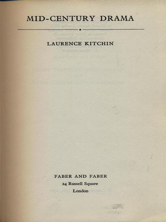 Mid-Century drama - Laurence Kitchin - copertina