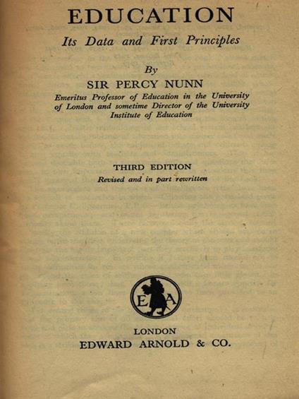 Education its data and first principles - copertina