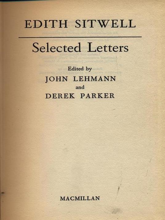 Edith Sithwell. Selected letters - Rosamond Lehmann - copertina