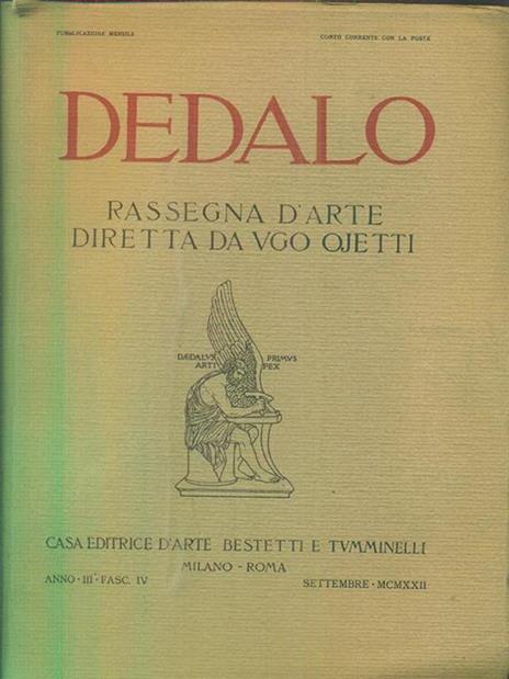 Dedalo anno III fasc IV Settembre MCMXXII - copertina