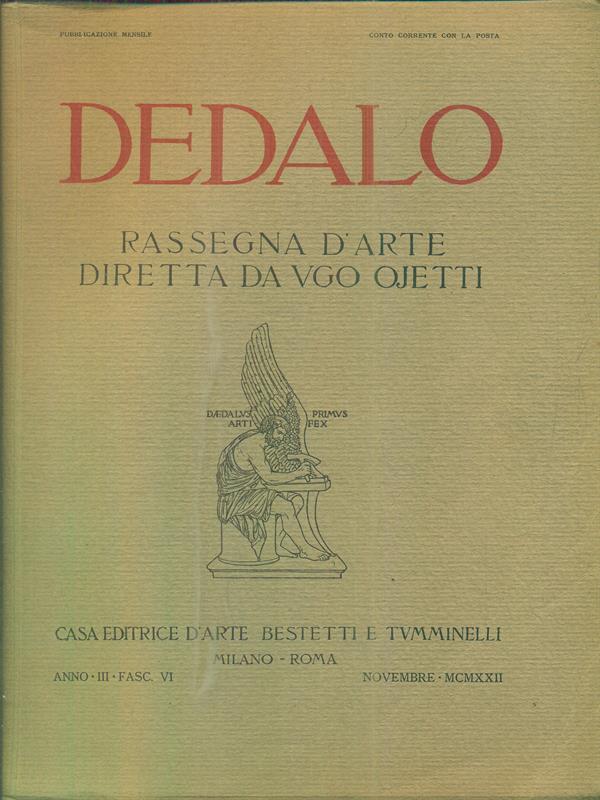 Dedalo anno III fasc VI Novembre MCMXXII