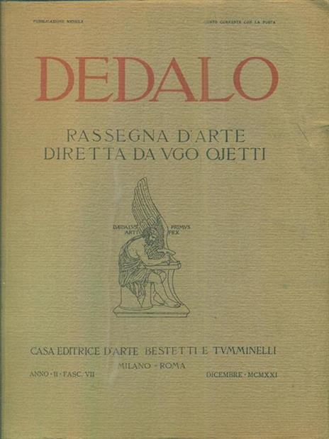 Dedalo anno II fasc VII Dicembre MCMXXI - copertina