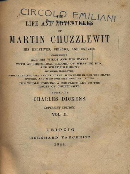 Martin Chuzzlewit - Vol. II - Charles Dickens - copertina