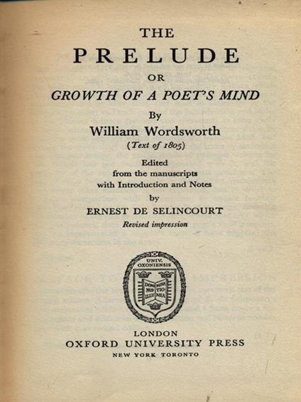 The prelude - William Wordsworth - copertina