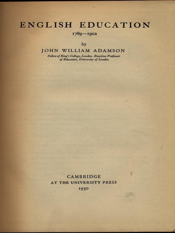 English education 1789-1902