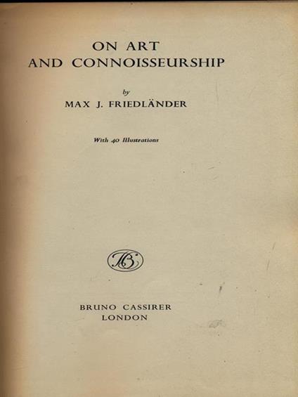 On art and conoisseurship - copertina