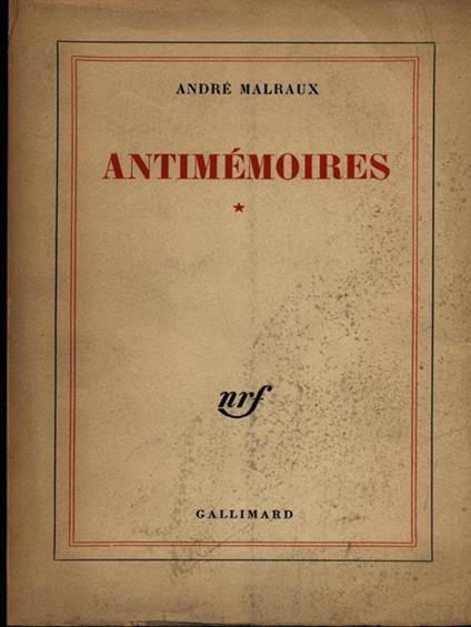 Antimemories - André Malraux - copertina