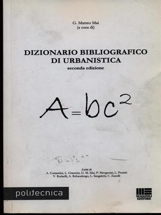 Dizionario bibliografico di urbanistica - G. Matteo Mai - copertina