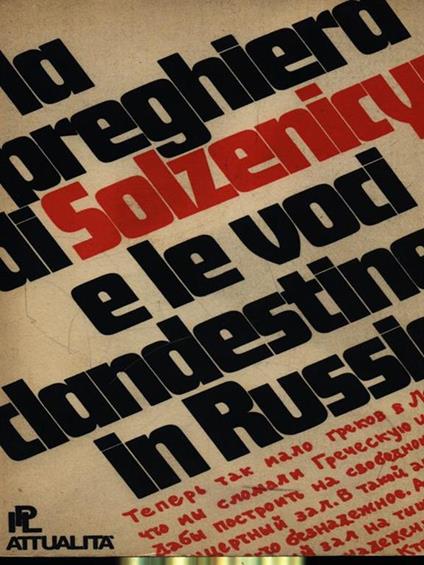 La preghiera di Solzenicyn e le voci clandestine - copertina