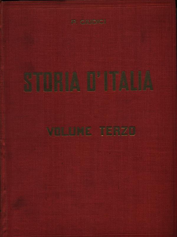 Storia d'Italia. Volume Terzo