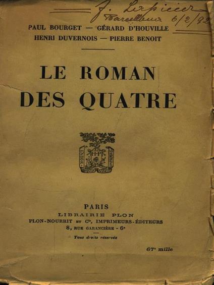 Le roman des quatre - copertina