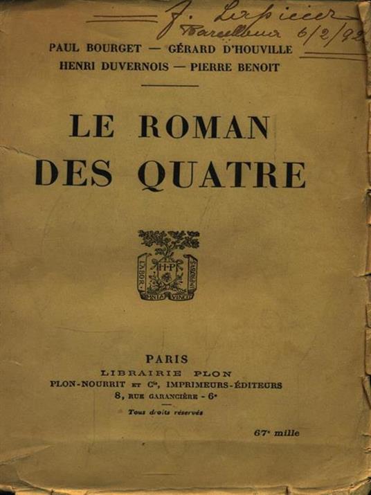 Le roman des quatre - copertina