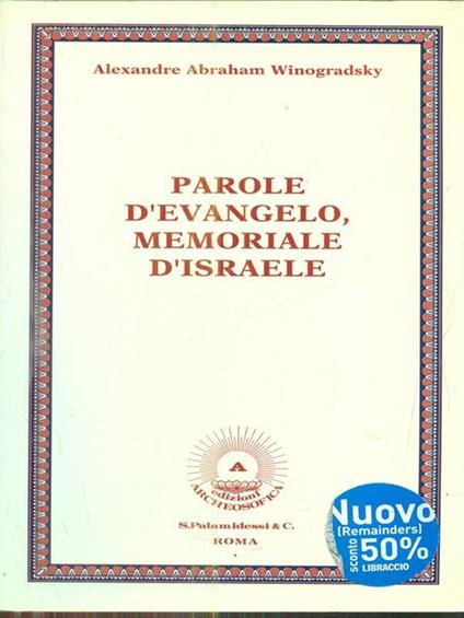 Parole d'evangelo memoriale d'Israele - copertina