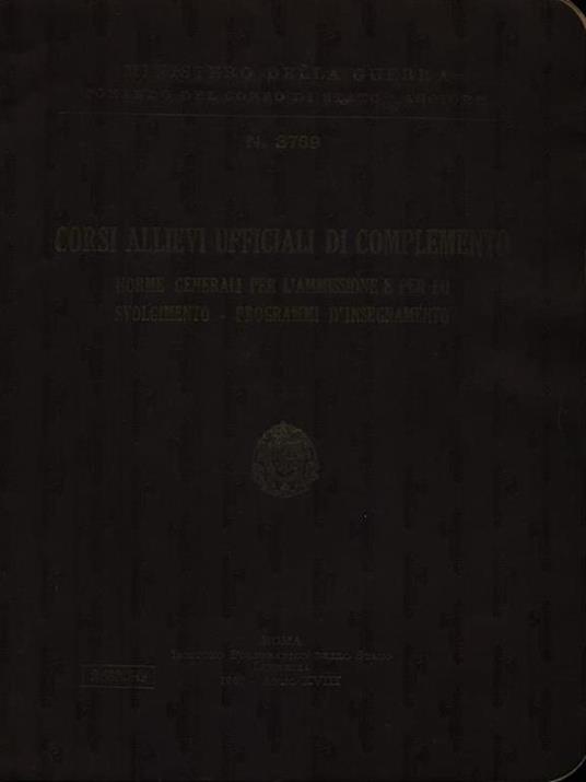 Corsi allievi ufficiali di complemento - copertina