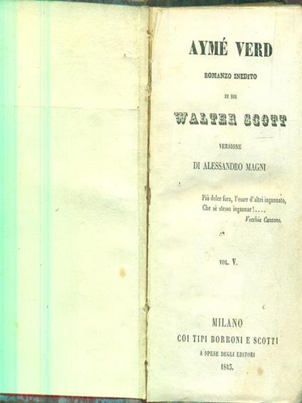 Ayme Verd vol V - Walter Scott - copertina