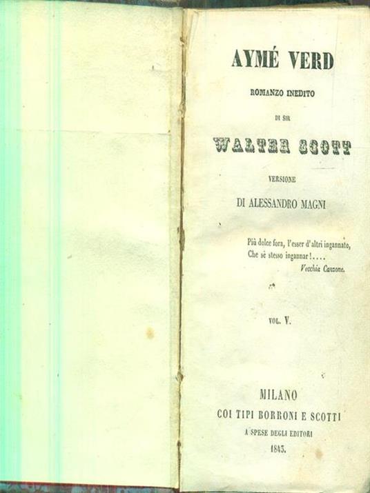 Ayme Verd vol V - Walter Scott - copertina