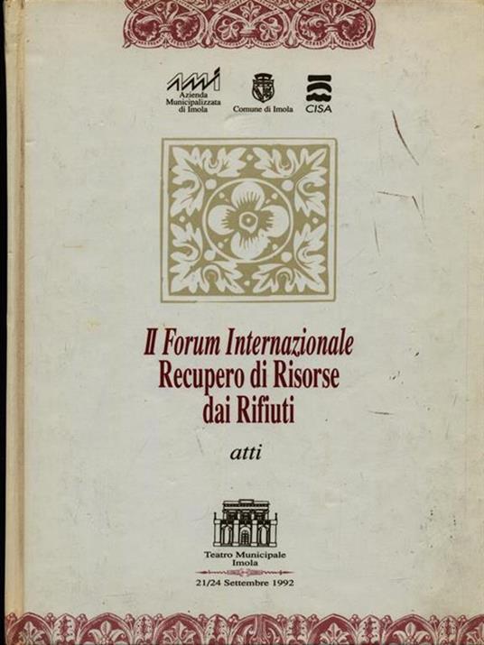 Il forum internazionale Recupero di risorse dai rifiuti - copertina