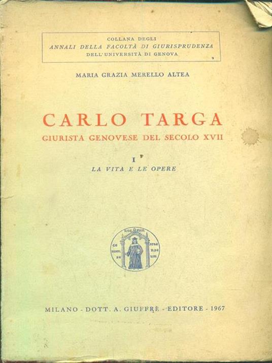 Carlo Targa I - copertina