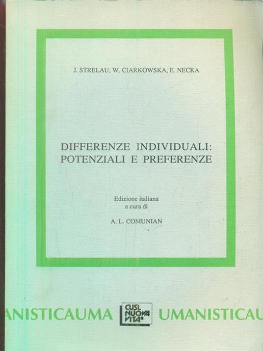 Differenze individuali potenziali e preferenze - copertina