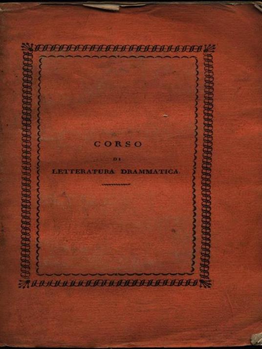 Corso di letteratura drammatica tomo II - August W. Schlegel - copertina