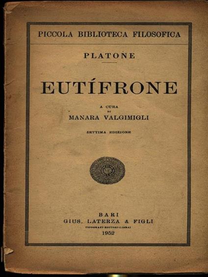 Eutifrone - Platone - copertina