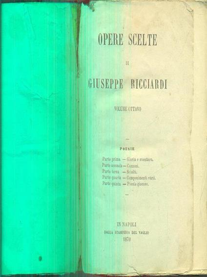 Opere scelte vol 8 - Giuseppe Ricciardi - copertina