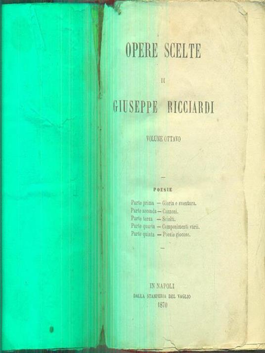 Opere scelte vol 8 - Giuseppe Ricciardi - copertina