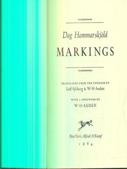 Markings - Dag Hammarskjold - copertina