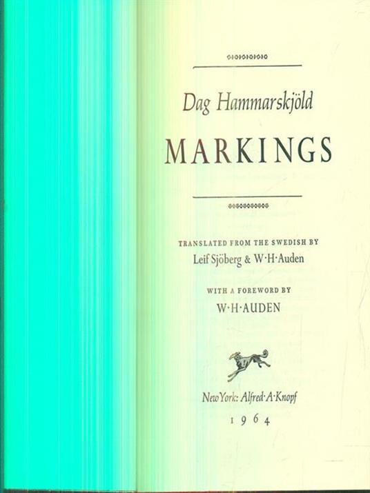 Markings - Dag Hammarskjold - copertina