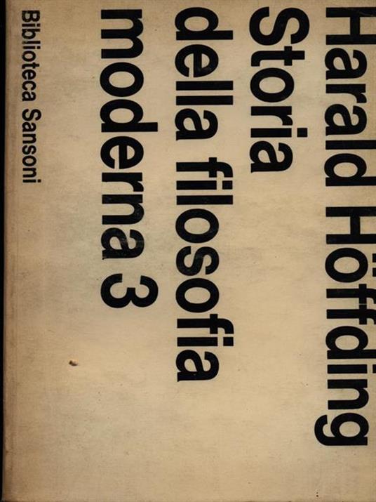 Storia della filosofia moderna 3 - Harold Hoffding - copertina