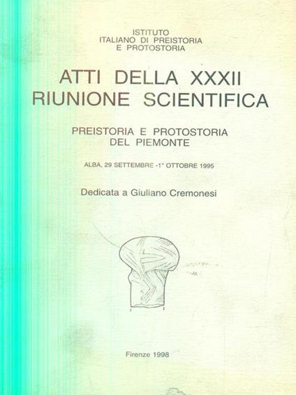 Atti della XXXII Riunione Scientifica Alba, 29 settembre. 1 ottobre 1995 - copertina