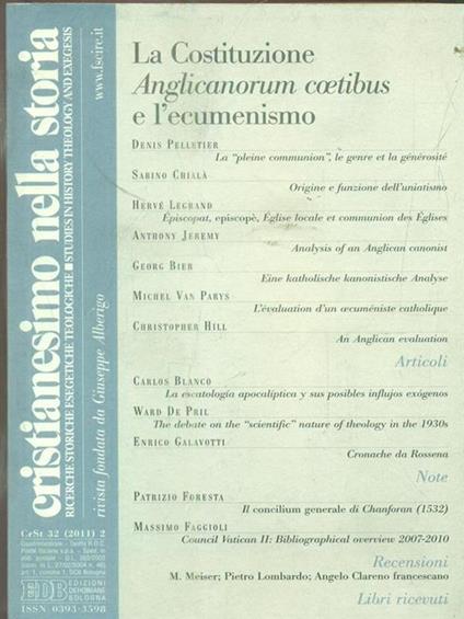 Cristianesimo nella storia 32. 2011 / 2 - copertina