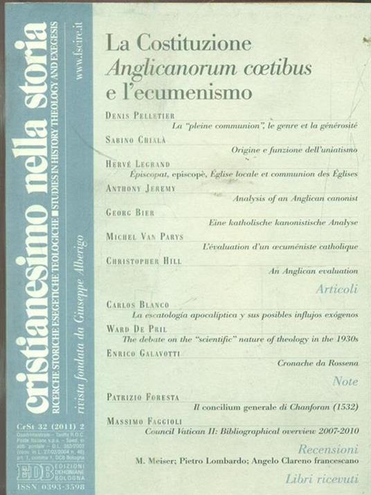 Cristianesimo nella storia 32. 2011 / 2 - copertina