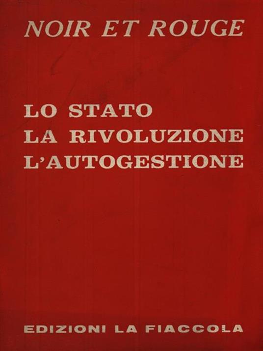 Lo stato la rivoluzione l'autogestione - copertina