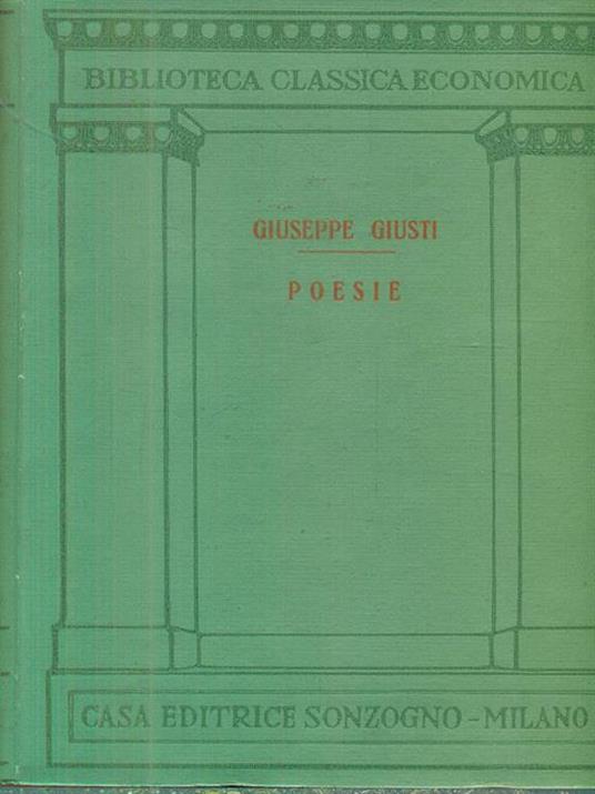 Poesie - Giuseppe Giusti - copertina