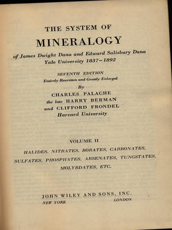 The system of mineralogy vol. II