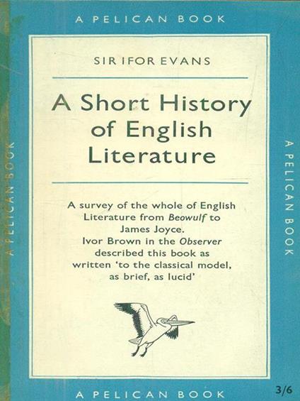 A short History of English Literature - Ifor Evans - copertina