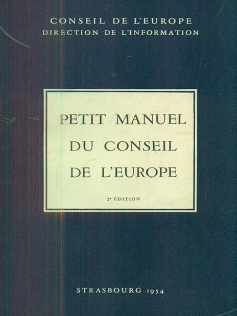 Petit manuel du conseil de l'Europe - copertina