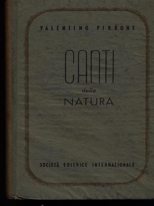 Canti della natura - Valentino Pirrone - copertina