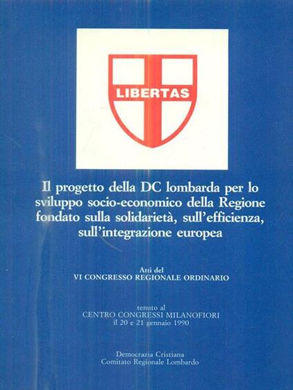 Il progetto della DC Lombarda per lo sviluppo socio-economico della regione - copertina