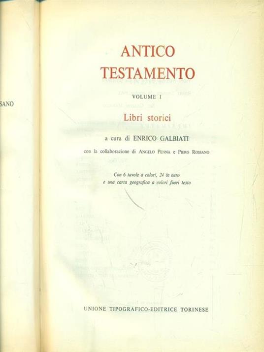 La sacra Bibbia. Antico testamento vol I - Enrico Galbiati - copertina