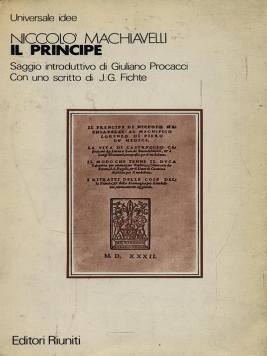 Il Principe - Niccolò Machiavelli - copertina