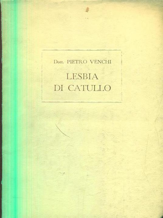 Lesbia di Catullo - Pietro Venchi - copertina