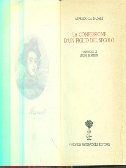 La confessione d'un figlio del secolo - Alfred de Musset - copertina