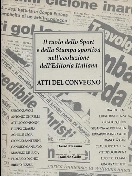 Il ruolo dello sport e della stampa sportiva nell'evoluzione dell'editoria italiana - Gaetano Messina - copertina