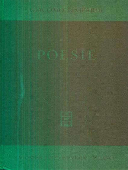 Poesie - Giacomo Leopardi - copertina