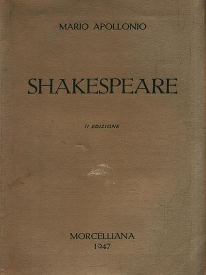 Shakespeare - Mario Apollonio - copertina
