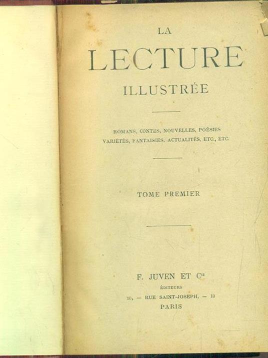 La lecture illustree tome premier - copertina