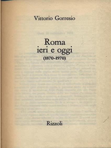 Roma ieri e oggi - Vittorio Gorresio - copertina