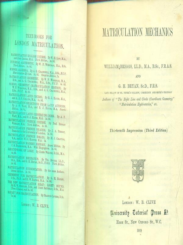 Matriculation Mechanics